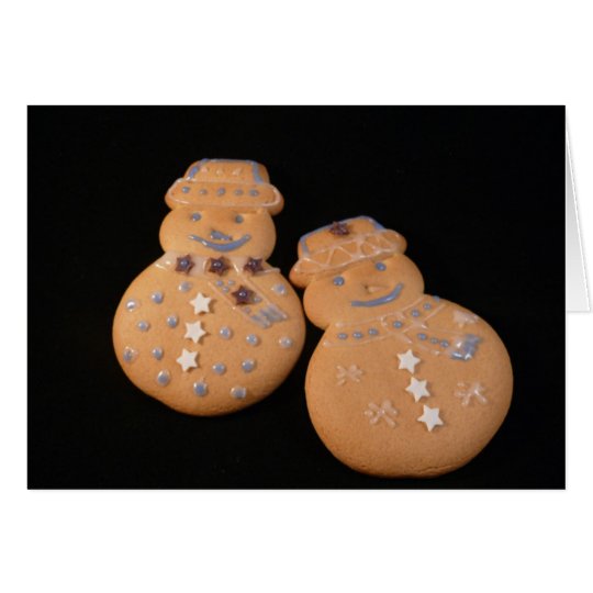 Greeting Card-Snowman Cookie Couple Card