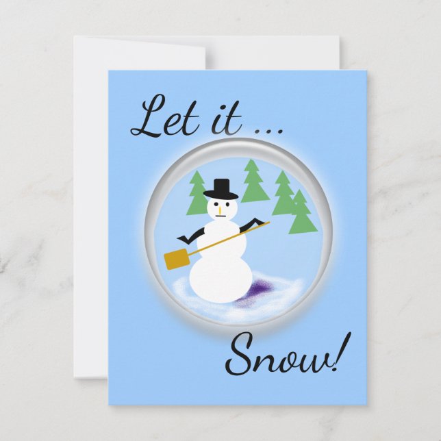 Greeting Card - Snowman Let it Snow (Front)