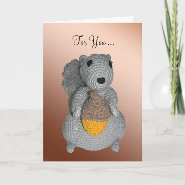 Greeting Card - Squirrel with Acorn