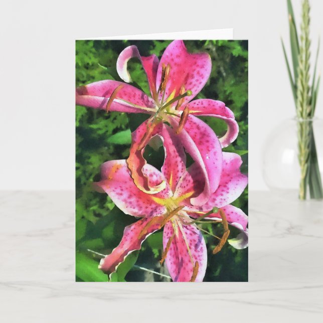 Greeting Card Stargazer Lilies (Front)