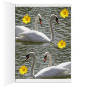 Greeting card swans sunflowers (Inside (Right))