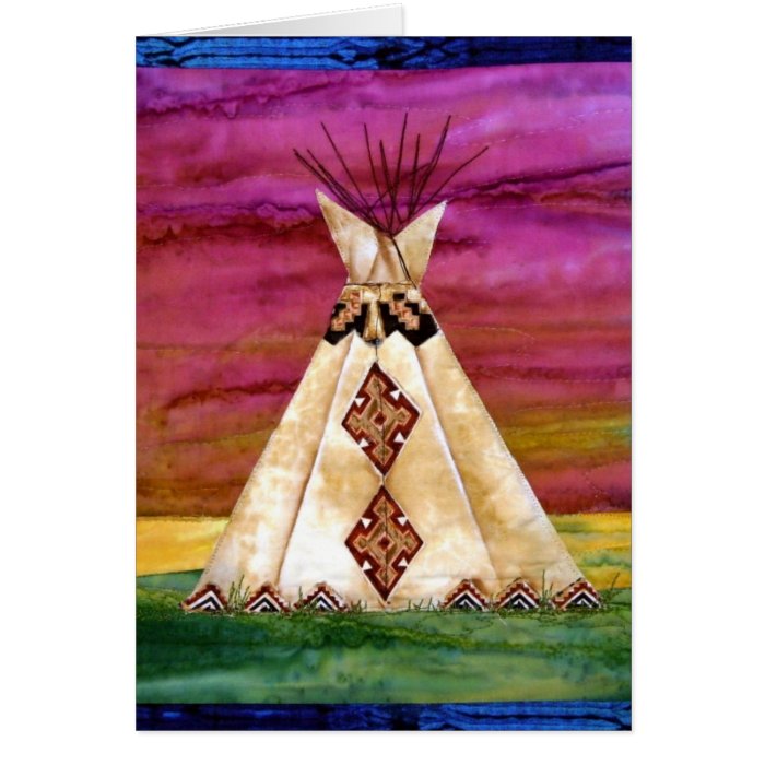 Greeting card, teepee, indian design