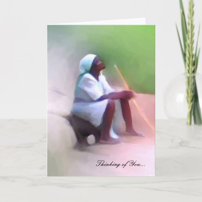 Greeting Card Template - Haitian black woman  (Front)
