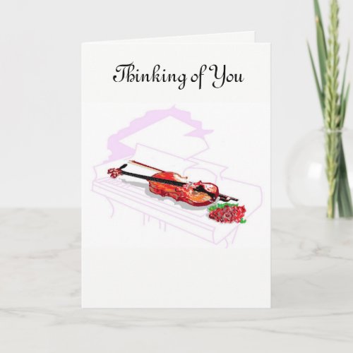 Greeting Card Thinking of You Violin  Piano