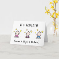 greeting card triplets, welcome, congratulations