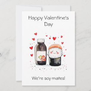 Greeting Card – We’re Soy Mates! Cute Sushi