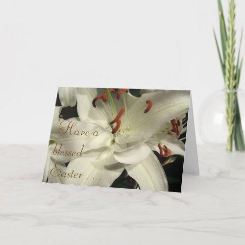 Greeting Card _ White Lily _ Easter Message