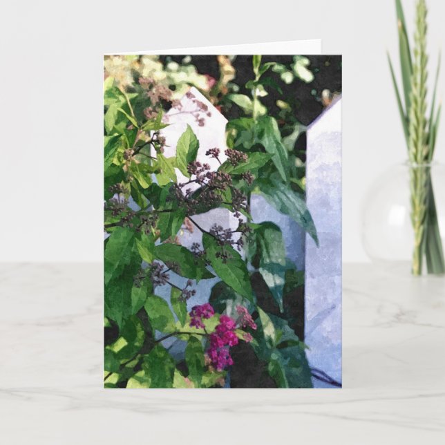 GREETING CARD: White Picket Fence_ Card (Front)