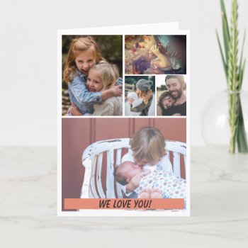 Greeting Card With 5 Photos And Text by 4aapjes at Zazzle