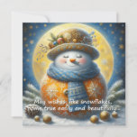 Greeting card with a cute snowman