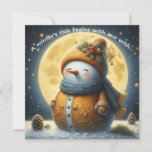 Greeting card with a cute snowman