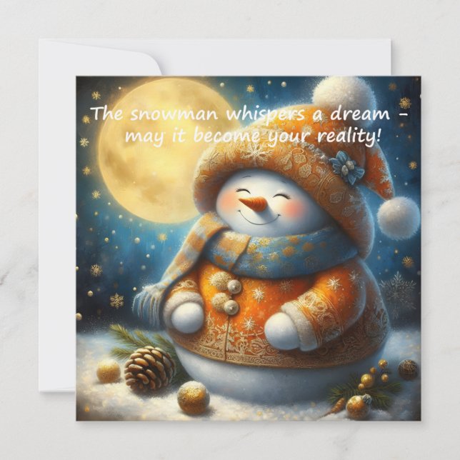 Greeting card with a cute snowman (Front)