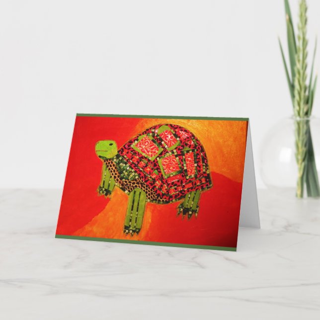 Greeting Card with Bright Turtle (Front)