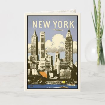 Greeting Card With Cool Vintage New York Print by cardland at Zazzle