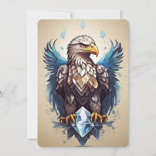 Greeting Card with Eagle and Diamond