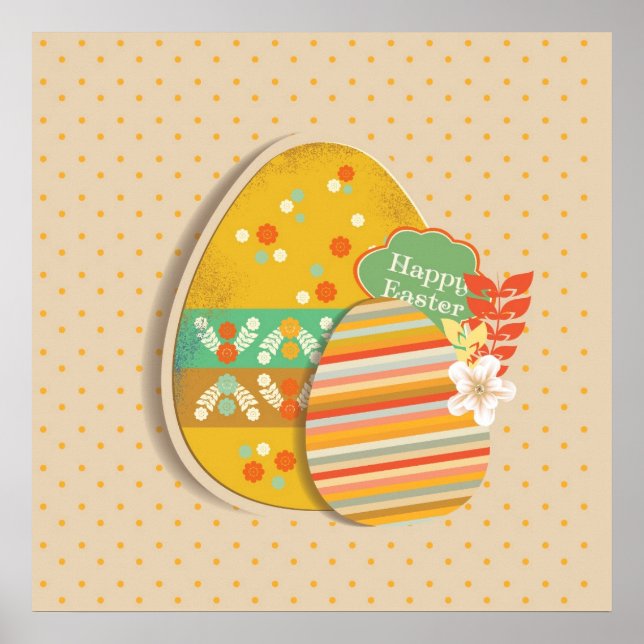 Greeting card with Easter egg symbol Poster (Front)
