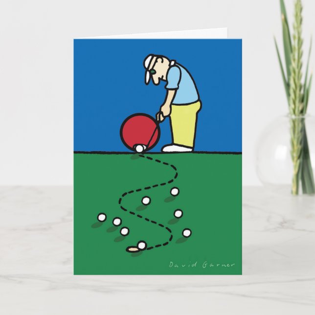 Greeting card with golfer illustration (Front)