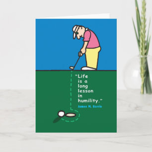 Greeting card with golfer illustration