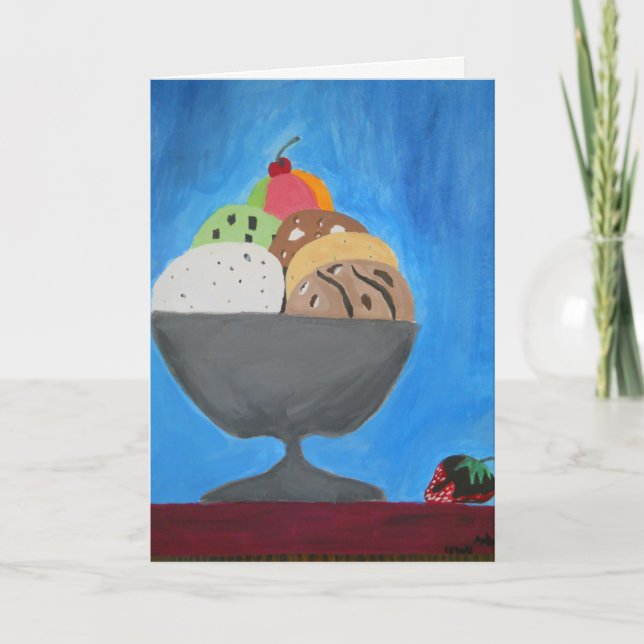 Greeting Card with "Ice Cream" by Amber Larsen (Front)