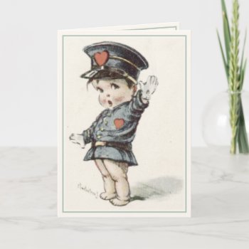Greeting Card With Illustrated Love Police Baby by cardland at Zazzle