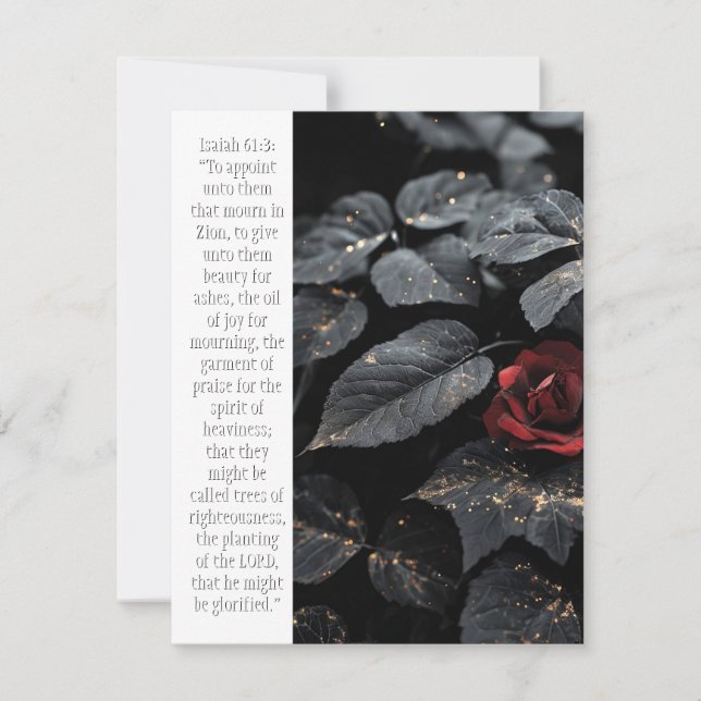 Greeting Card with Isaiah 61:3 'Beauty for Ashes' (Front)