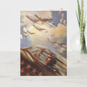 Greeting Card with Old USSR Air Force Advertising