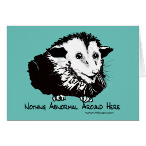 Greeting card with reassuring possum
