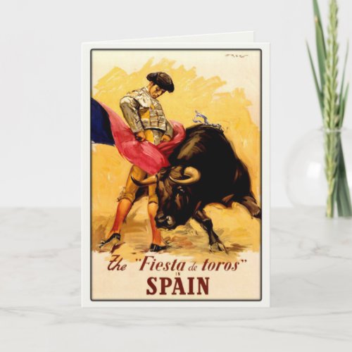 Greeting Card with Spanish Bullfight Poster