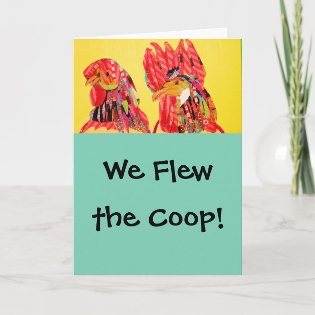 Greeting Card with Two Cute Hens (Front)