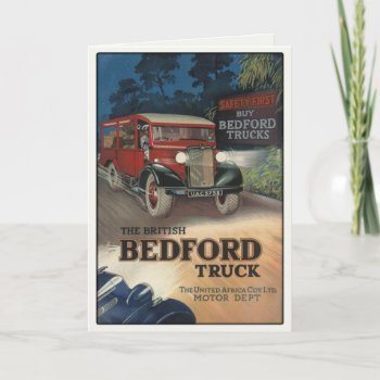 Greeting Card With Vintage Bedford Truck Print by cardland at Zazzle