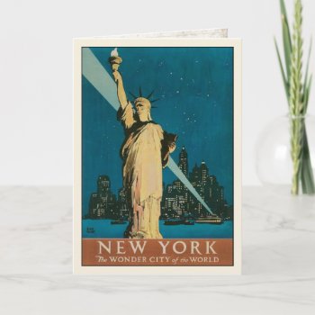 Greeting Card With Vintage New York Poster Print by cardland at Zazzle