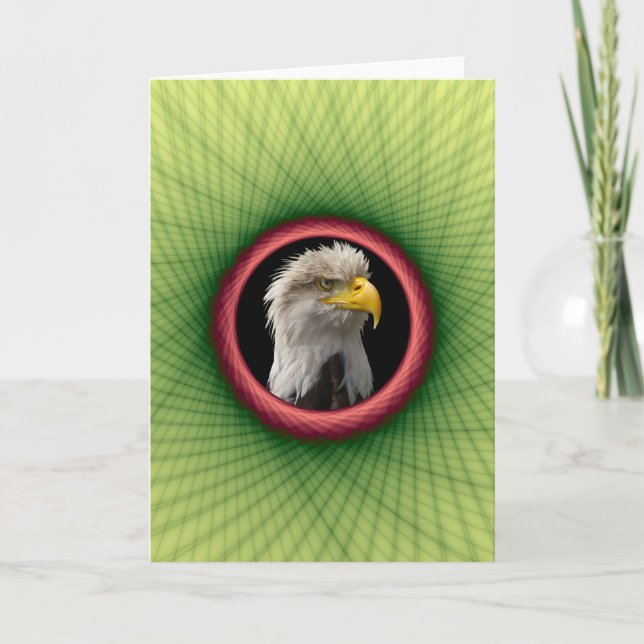 Greeting Card  Yellow and Green Weave Frame (Front)
