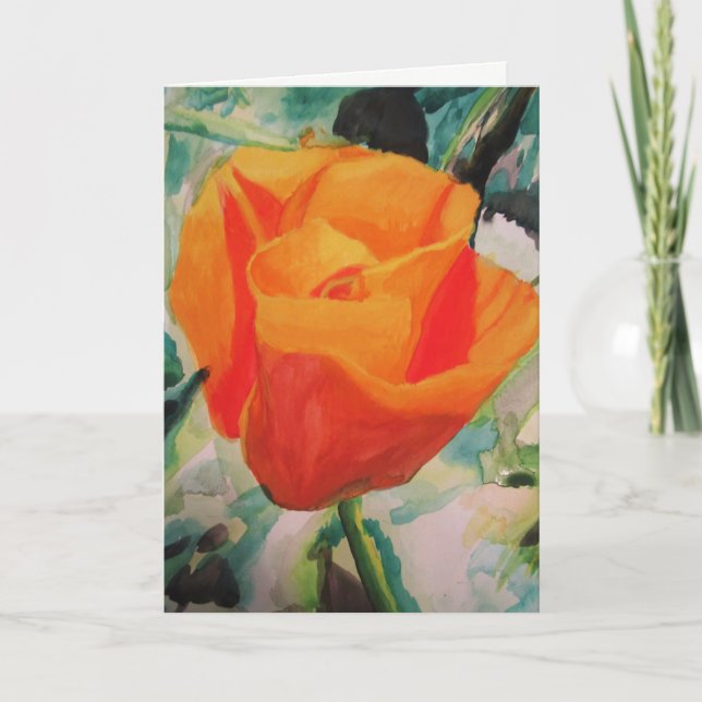 Greeting Cards "California Poppy" by Amber Larsen (Front)