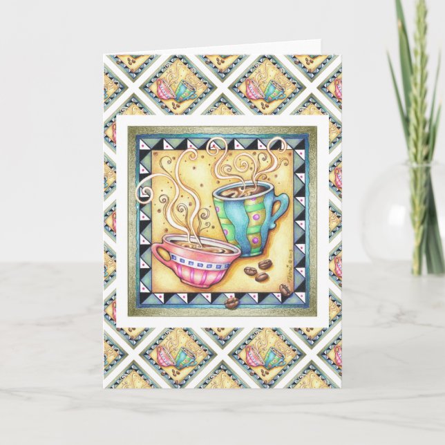 GREETING CARDS - COOL BEANS! COFFEE ART (Front)
