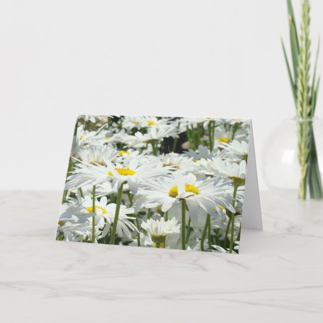 Greeting Cards custom White Daisy Flowers Floral (Front)