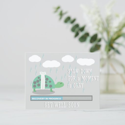 Greeting cards Get well Soon Turtle Cartoon | Zazzle