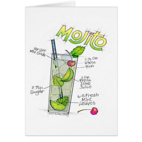 GREETING CARDS _ MOJITO RECIPE COCKTAIL ART