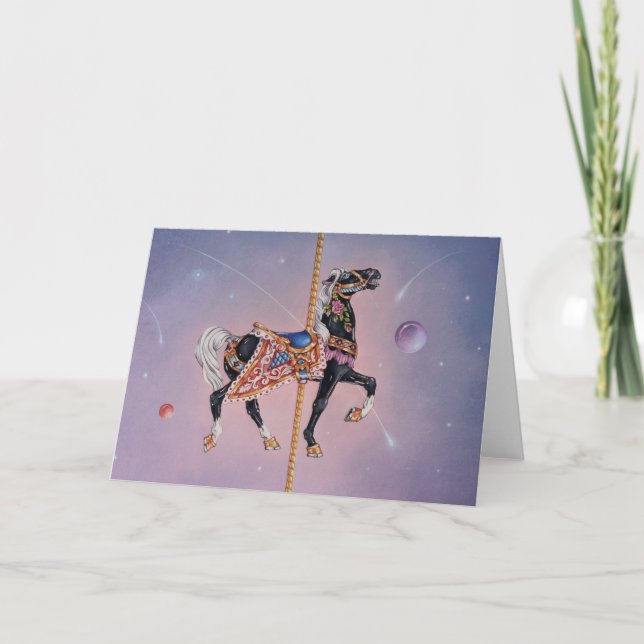 Greeting Cards - Petaluma Carousel Horse 2 (Front)