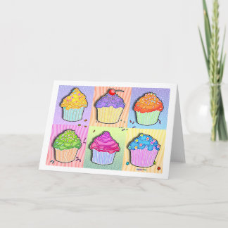 Greeting Cards - Pop Art Cupcakes