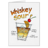 GREETING CARDS - WHISKEY SOUR RECIPE COCKTAIL ART (Front)