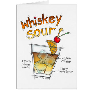 GREETING CARDS - WHISKEY SOUR RECIPE COCKTAIL ART