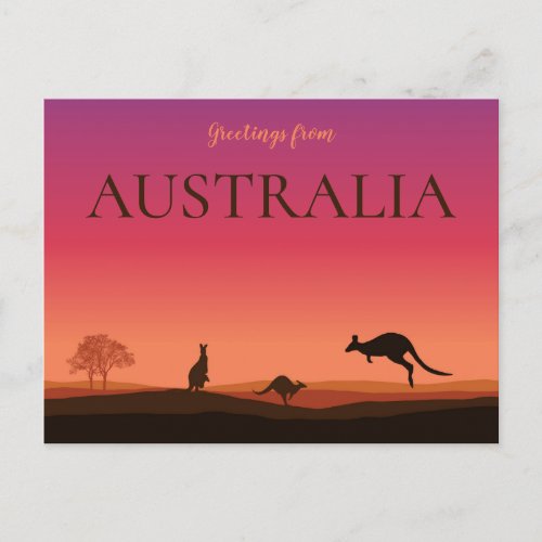 Greeting from Austrailia Postcard Kangaroos