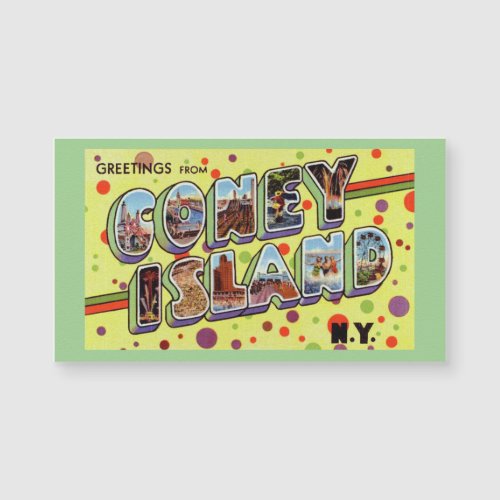 Greeting From CONEY ISLAND New York  Magnetic Card