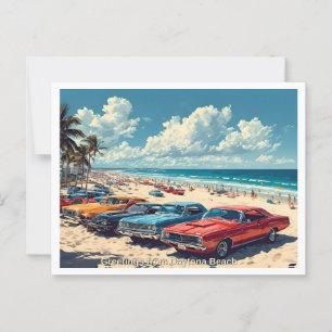 Greeting from Daytona Beach, Illustration 1960s Postcard