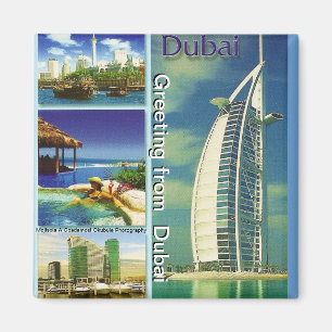 Greeting from Dubai Magnet by Moji Gbadamosi Okub