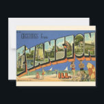 Greeting from Evanston ILL. Postcard<br><div class="desc">Very colorful retro postcard greeting from Evanston,  Illinois repurposed!</div>