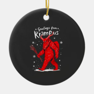 Greeting from Krampus Xmas Christmas Ceramic Ornament
