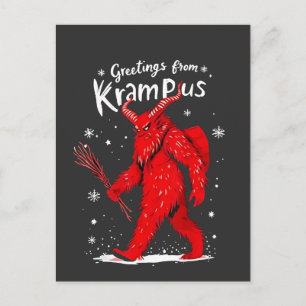 Greeting from Krampus Xmas Christmas Invitation Postcard