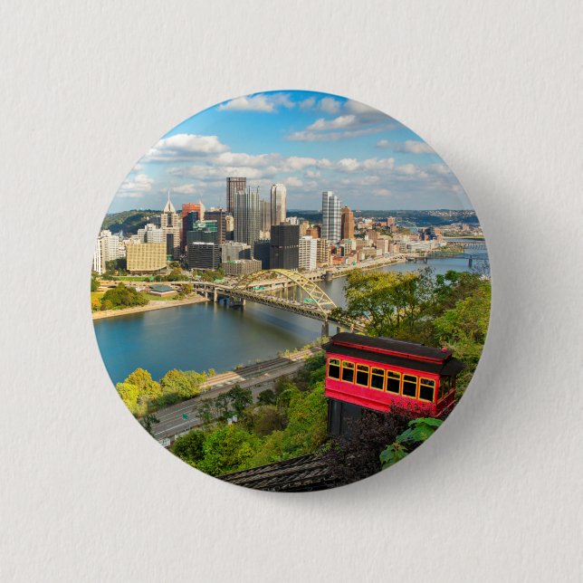 Greeting From Pittsburgh PA Holiday  Button (Front)