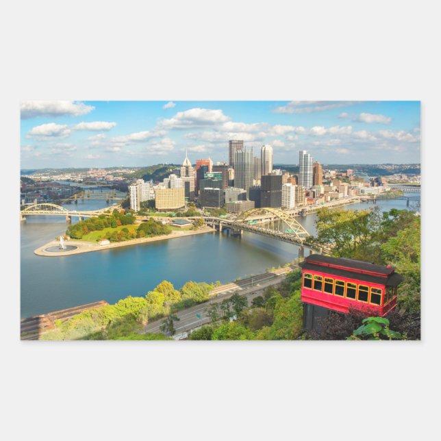 Greeting From Pittsburgh PA  Rectangular Sticker (Front)